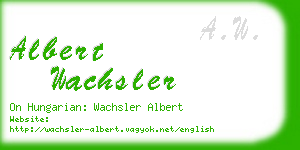 albert wachsler business card